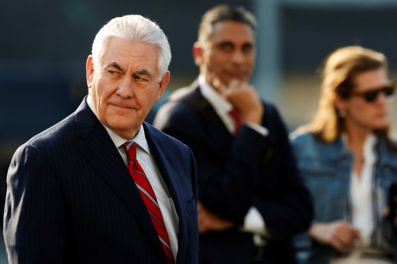 © Reuters. Tillerson arrives in Mexico City