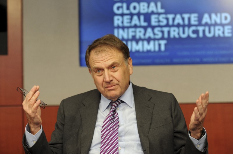 © Reuters. LeFrak, President and CEO of LeFrak Organization, answers questions from a reporter during the Reuters Global Real Estate and Infrastructure Summit in New York