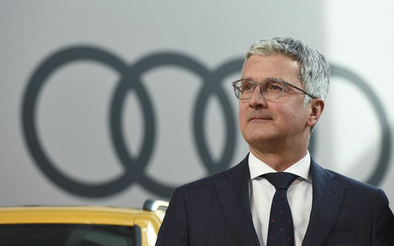 © Reuters. Audi CEO, Rupert Stadler arrives for the company's annual news conference in Ingolstadt