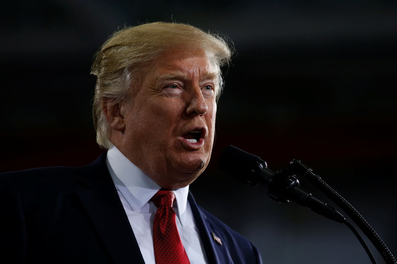 © Reuters. U.S. President Donald Trump delivers remarks U.S. President Donald Trump delivers remarks at the American Center for Mobility, a test facility for driverless car technology for American Manufactured Vehicles in Ypsilanti Township