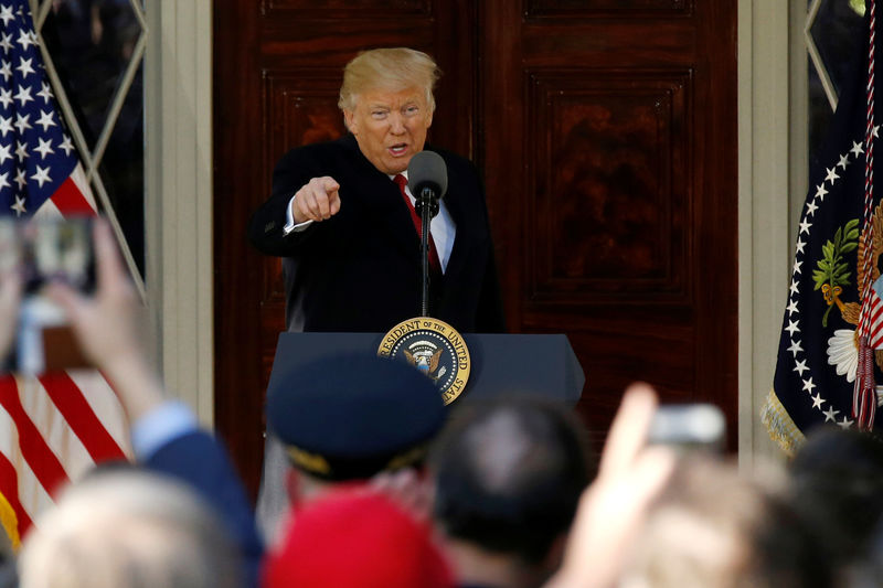 © Reuters. Trump delivers remarks at the Hermitage on the occasion of the 250th anniversary of Jackson's birth, in Nashville, Tennessee