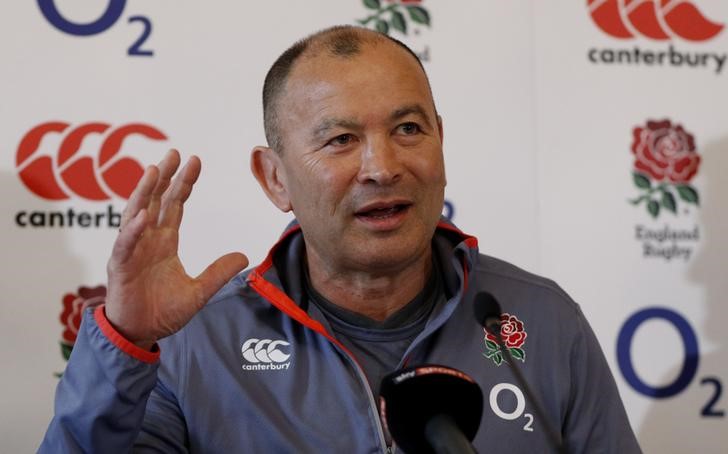 © Reuters. England head coach Eddie Jones during the press conference