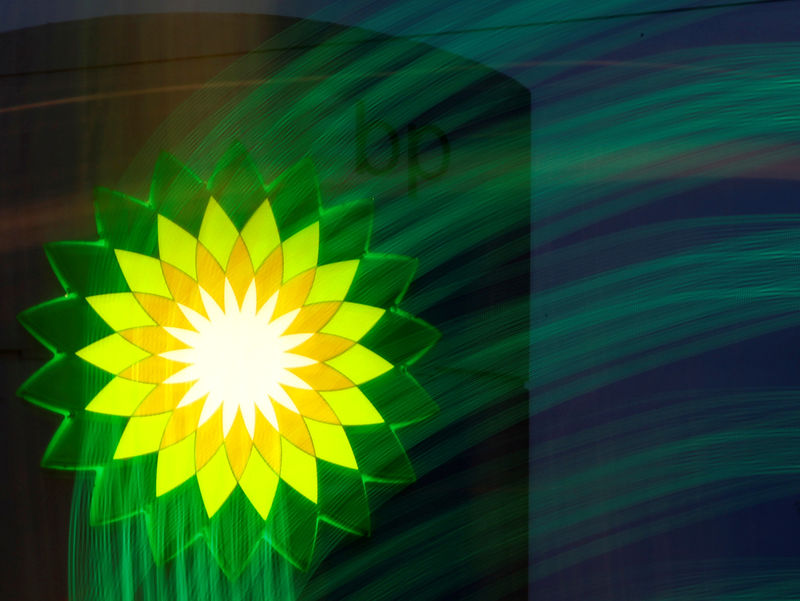 © Reuters. FILE PHOTO:  A BP logo is seen at a fuel station of British oil company BP in St. Petersburg