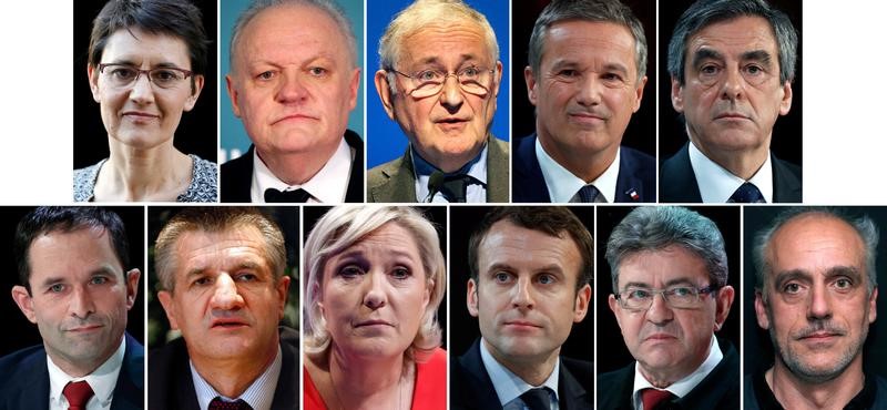 © Reuters. Macron, favorito entre los 11 candidatos a las elecciones francesas