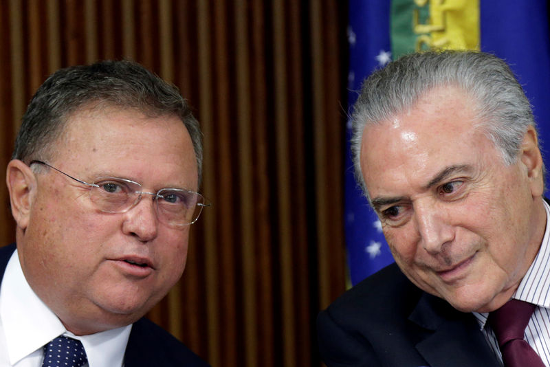 Brazil's Agriculture Minister Blairo Maggi smiles during a meeting with President Michel Temer and ambassadors of meat importing countries of Brazil at the Planalto Palace in Brasilia
