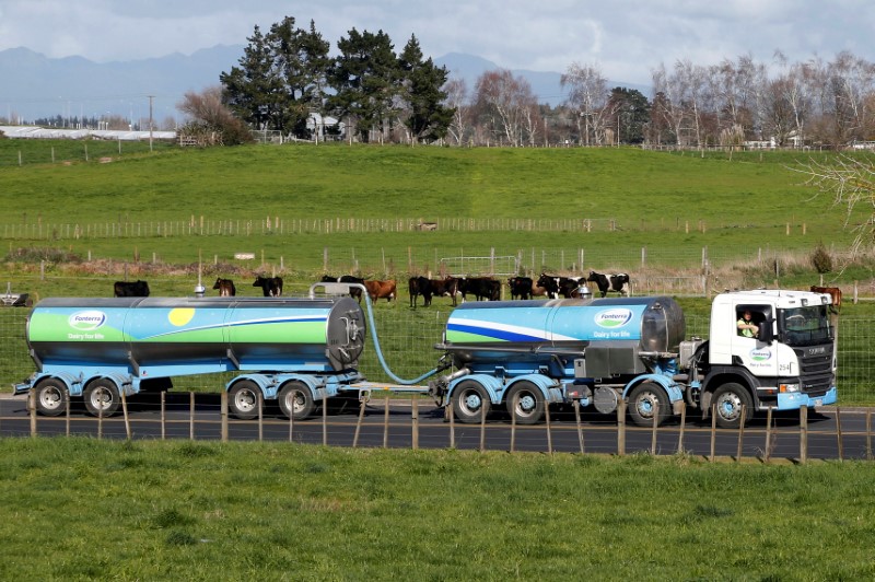 © Reuters. File photo of a Fonterra milk tanker driving along a road as it arrives at Fonterra's Te Rapa plant, located near the town of Hamilton, New Zealand
