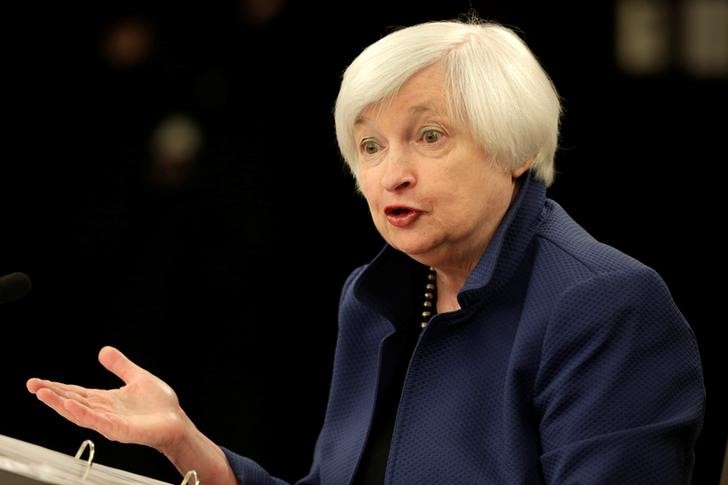 © Reuters. La presidenta de la Fed no hablará de política monetaria en conferencia el jueves