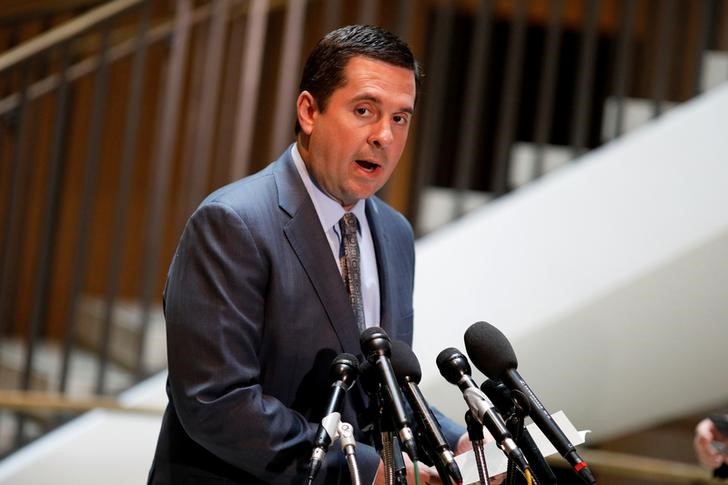 © Reuters. House Permanent Select Committee on Intelligence Chairman Devin Nunes (R-CA) speaks to the media about President Donald Trump's allegation that his campaign was the target of wiretaps