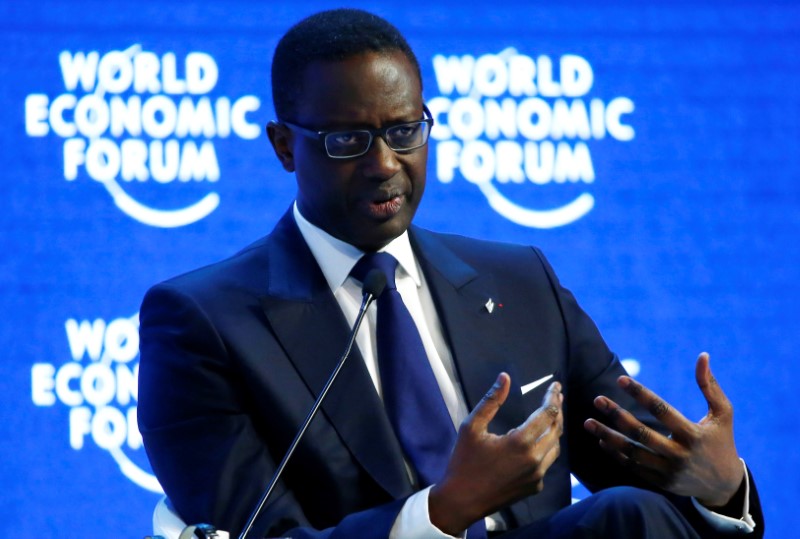 © Reuters. CEO Thiam of Credit Suisse attends World Economic Forum in Davos