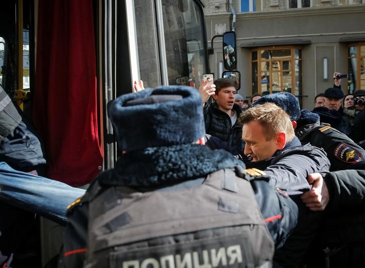 © Reuters. Detienen en Rusia a líder opositor tras manifestaciones contra la corrupción