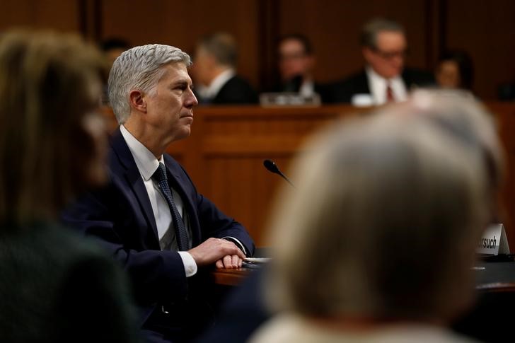 © Reuters. Gorsuch testifies during the third day of his Senate Judiciary Committee confirmation hearing on Capitol Hill in Washington