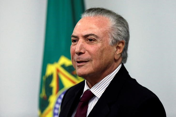 © Reuters. Presidente Michel Temer, no Palácio do Planalto, em Brasília