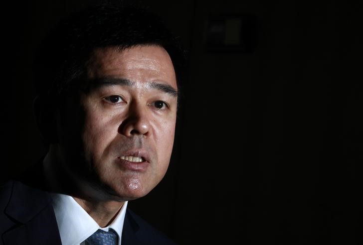 © Reuters. File photo: Takehiro Sato speaks during an interview with Reuters at the central bank in Tokyo
