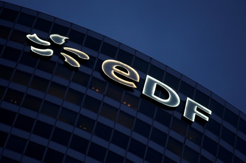 © Reuters. File picture of the logo of France's state-owned electricity company EDF is seen on the company tower at La Defense business and financial district in Courbevoie near Paris