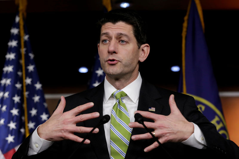 © Reuters. House Speaker Paul Ryan speaks during his news conference