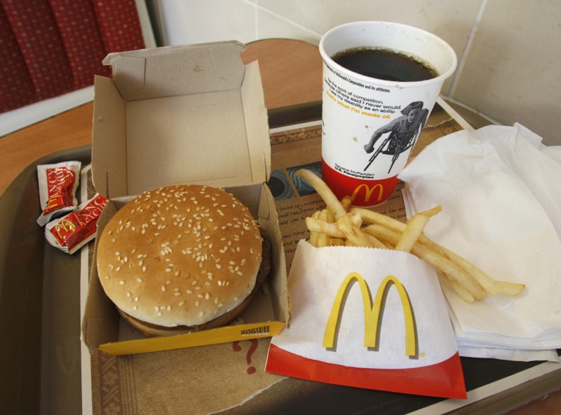 © Reuters. A McDonald's meal is pictured at a branch of the restaurant in Los Angeles