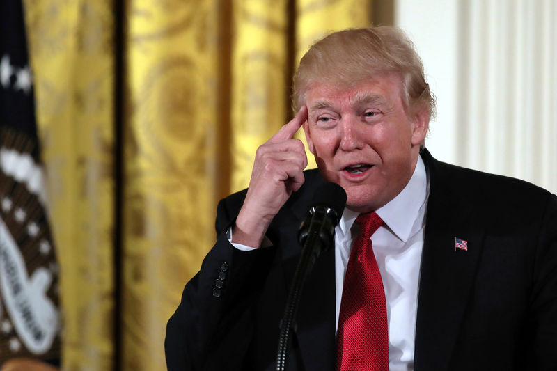 © Reuters. U.S. President Donald Trump speaks at a Women's Empowerment Panel at the East Room of the White House in Washington, U.S.