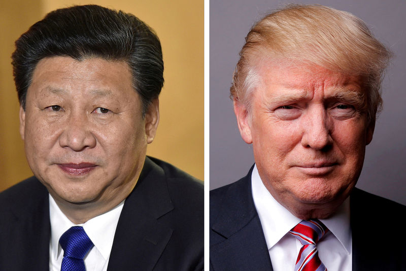 © Reuters. FILE PHOTOS: Combination of file photos of showing Chinese President Xi Jinping and U.S. President Donald Trump