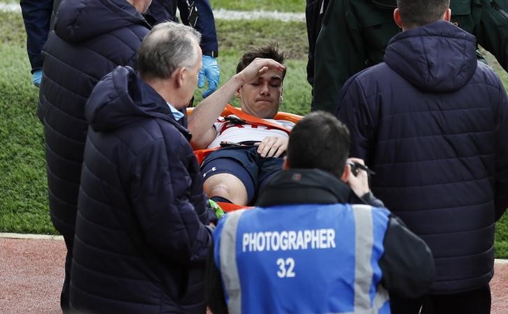 © Reuters. وينكز لاعب توتنهام يغيب لنهاية الموسم بسبب إصابة في الكاحل