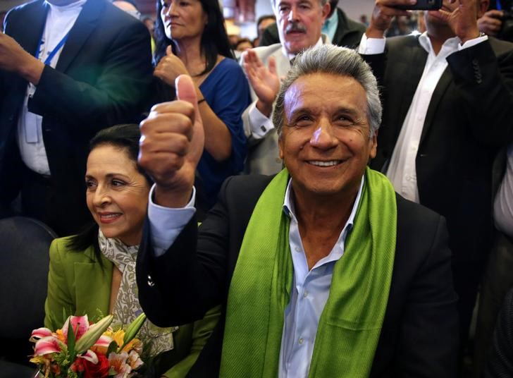 © Reuters. Governista Lenín Moreno é declarador vencedor da eleição presidencial no Equador