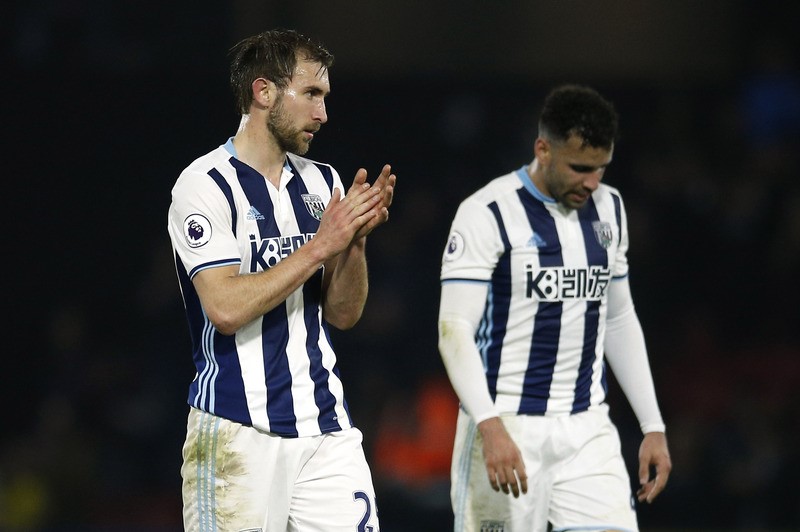 © Reuters. West Bromwich Albion's Craig Dawson applauds fans after the match