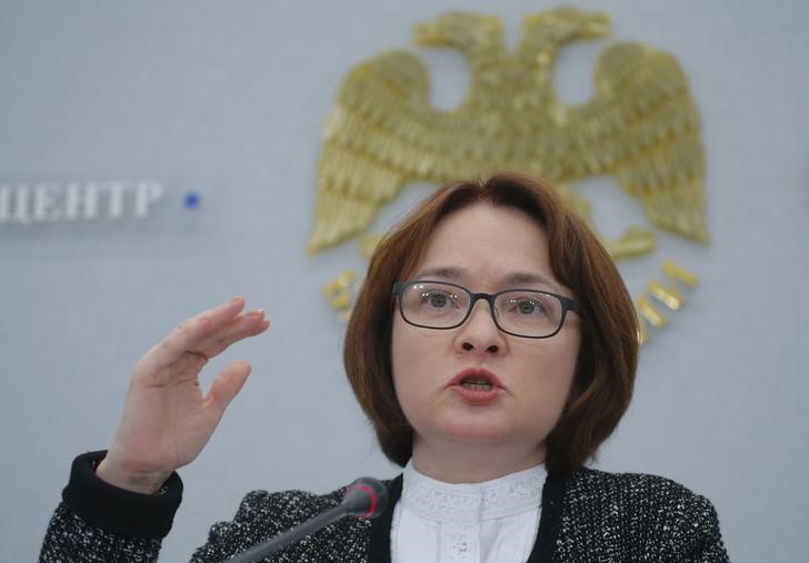 © Reuters. Глава ЦБР Эльвира Набиуллина на пресс-конференции в Москве