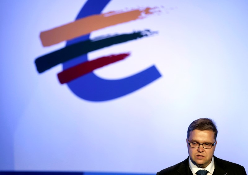 © Reuters. Lithuania's central bank governor Vitas Vasiliauskas speaks during the Euro Conference in Vilnius