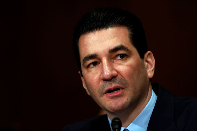 © Reuters. Dr. Scott Gottlieb testifies before a Senate Health Education Labor and Pension Committee confirmation hearing on his nomination to be commissioner of the Food and Drug Administration on Capitol Hill in Washington