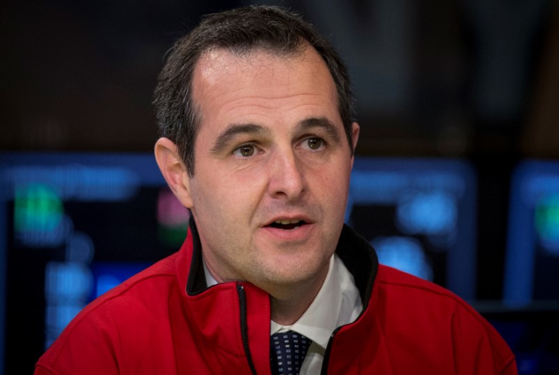 © Reuters. Laplanche, Founder and CEO of Lending Club during an interview with CNBC on the floor of the New York Stock Exchange