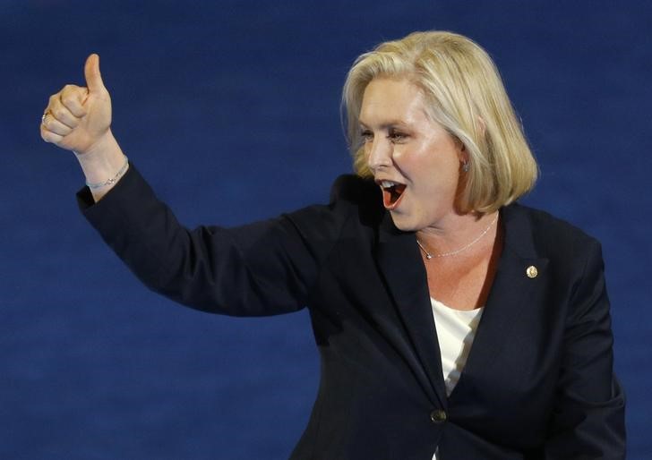 © Reuters. U.S. Senator Gillibrand speaks at the Democratic National Convention in Philadelphia