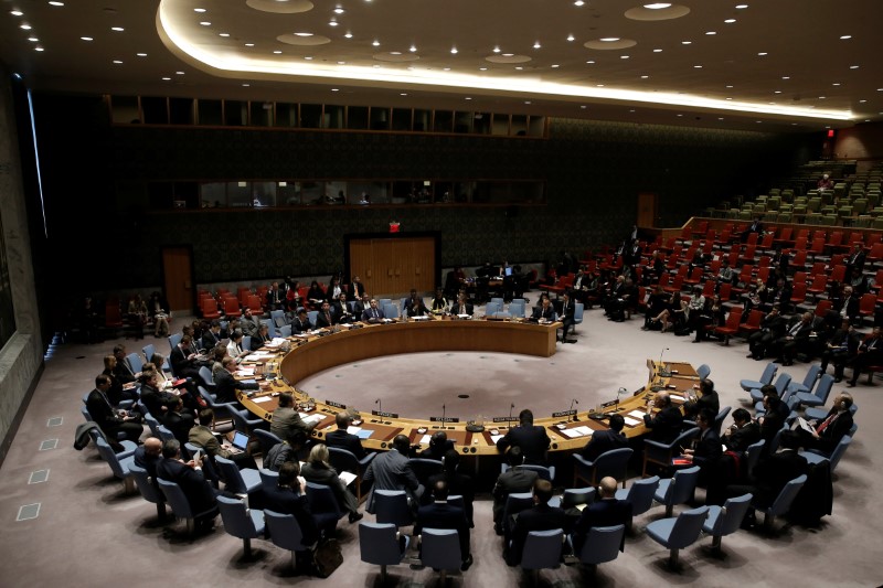 © Reuters. O Conselho de Segurança da ONU em reunião em Nova York, nos Estados Unidos.