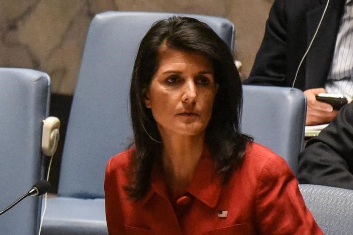 © Reuters. Nikki Haley participa de reunião na ONU