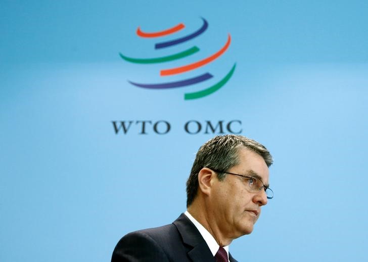 © Reuters. WTO Director-General Azevedo attends a news conference on world trade figure for 2016 and forecast for 2017 in Geneva