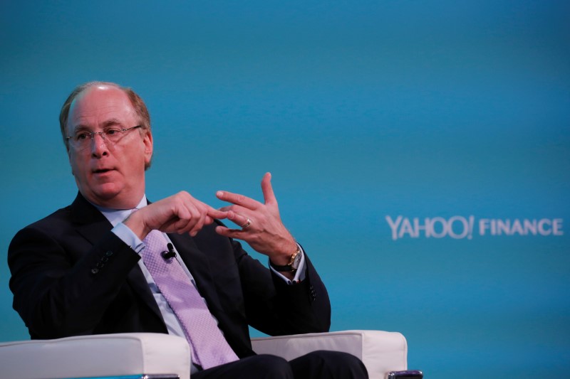 © Reuters. Larry Fink, Chief Executive Officer of BlackRock, takes part in the Yahoo Finance All Markets Summit in New York