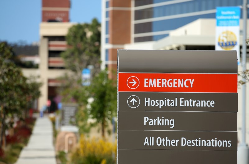 © Reuters. Hospital emergency sign in California