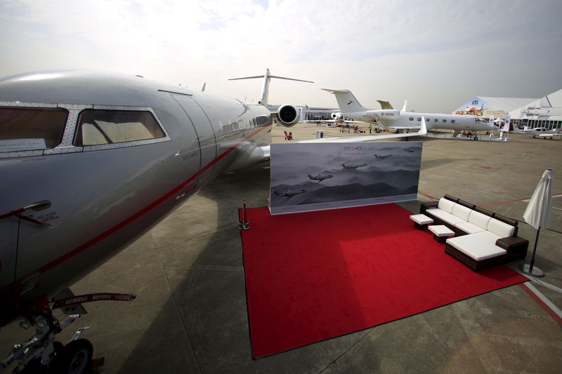 © Reuters. FILE PHOTO: A VistaJet aircraft is seen at ABACE at Hongqiao International Airport in Shanghai