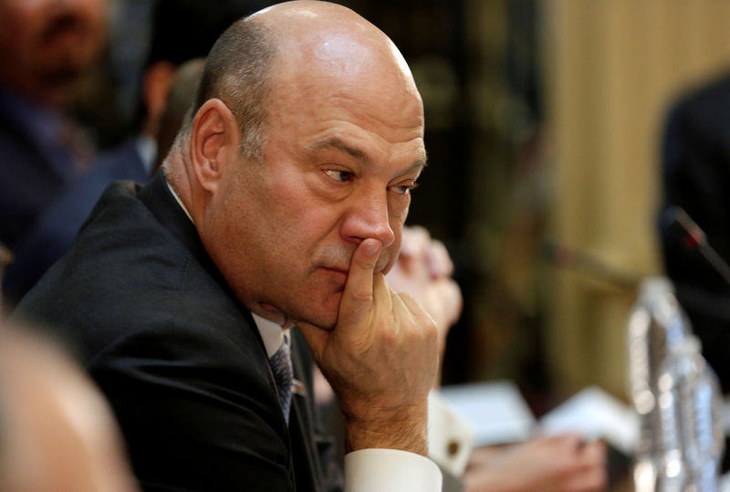 © Reuters. FILE PHOTO - Gary Cohn, director of the National Economic Council, takes part in a strategic and policy CEO discussion with U.S. President Donald Trump in the Eisenhower Execution Office Building in Washington