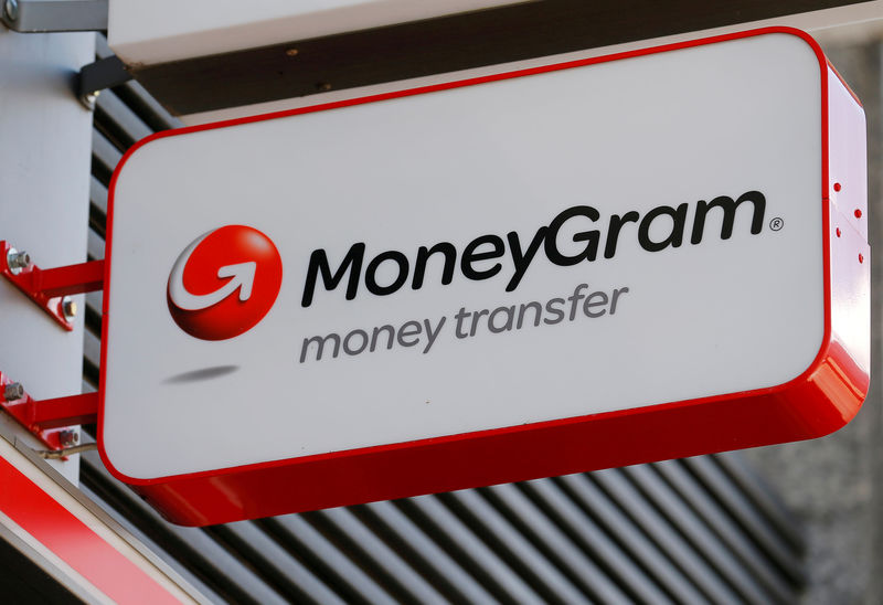 © Reuters. FILE PHOTO: A Moneygram logo is seen outside a bank in Vienna