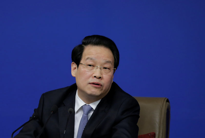 © Reuters. CIRC Chairman Xiang Junbo attends a news conference in Beijing