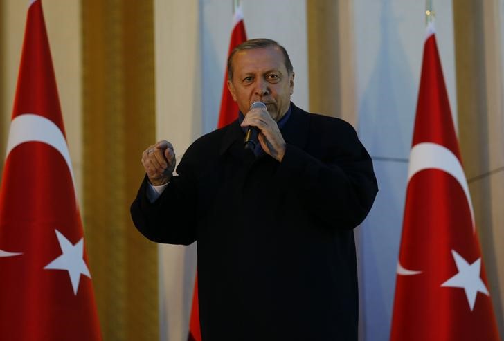 © Reuters. Erdogan faz discurso em Ancara