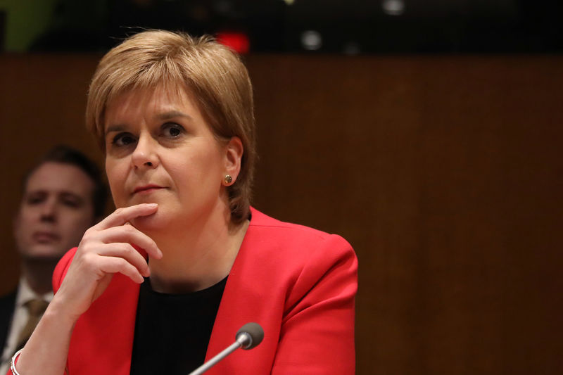 © Reuters. Primeira-ministra da Escócia, Nicola Sturgeon, na sede da ONU em Nova York, nos Estados Unidos