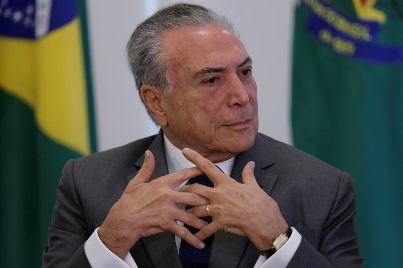 © Reuters. Temer em cerimônia no Palácio do Planalto