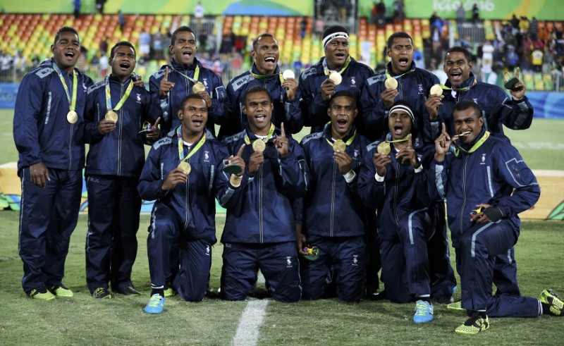 © Reuters. Rugby -  Men's Victory Ceremony