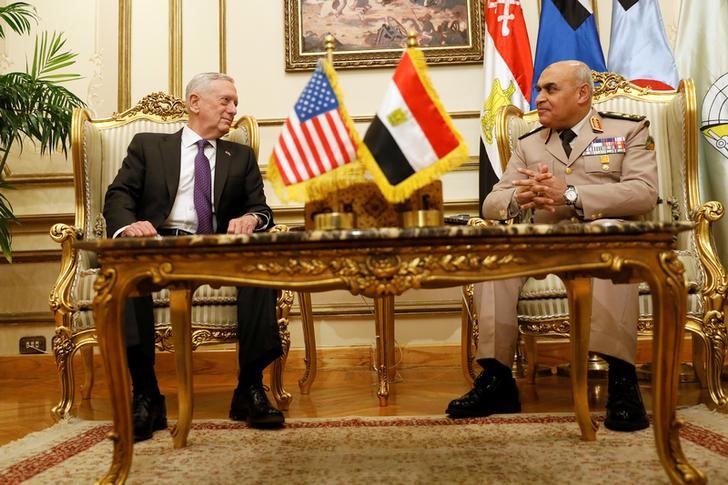 © Reuters. تدريبات عسكرية مصرية-أمريكية مشتركة في البحر الأحمر