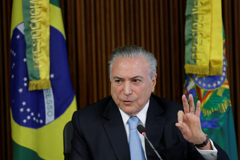 © Reuters. Presidente Michel Temer, no Palácio do Planalto em Brasília