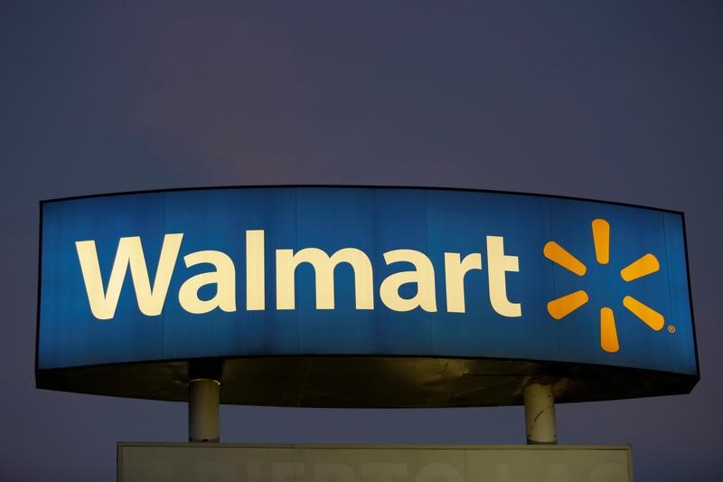 © Reuters. A logo of Walmart is seen in one of the stores in Monterrey