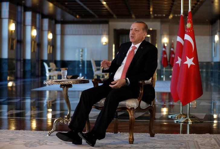© Reuters. Erdogan concede entrevista à Reuters em Ancara