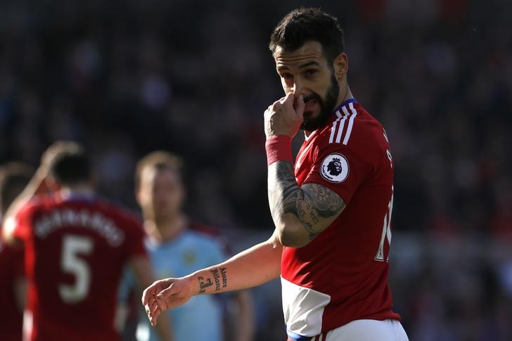 © Reuters. Middlesbrough's Alvaro Negredo during the match