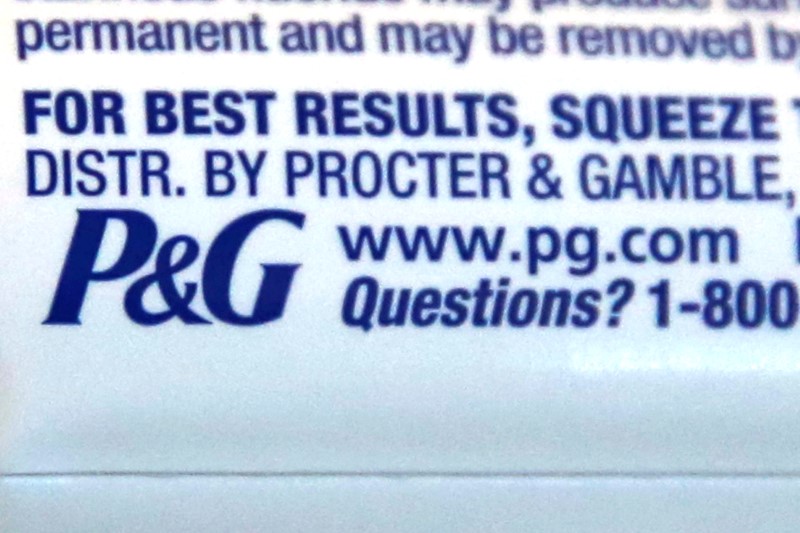 © Reuters. The logo of Dow Jones Industrial Average stock market index listed company Procter & Gamble (PG) is seen on a tube of toothpaste in Los Angeles