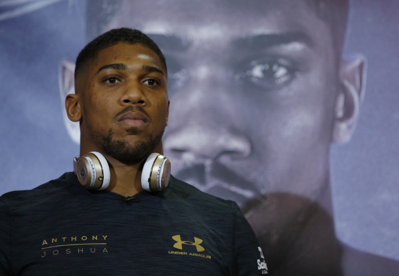 © Reuters. Anthony Joshua during the press conference